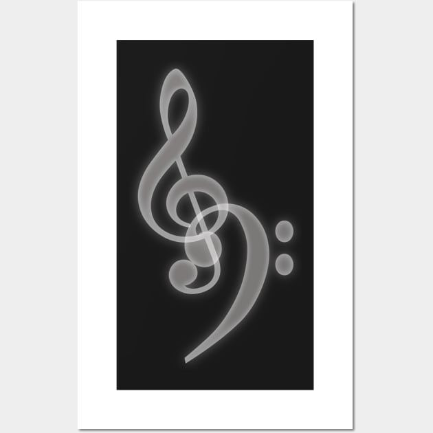 Music - Treble and Bass Clef Wall Art by surfsprite